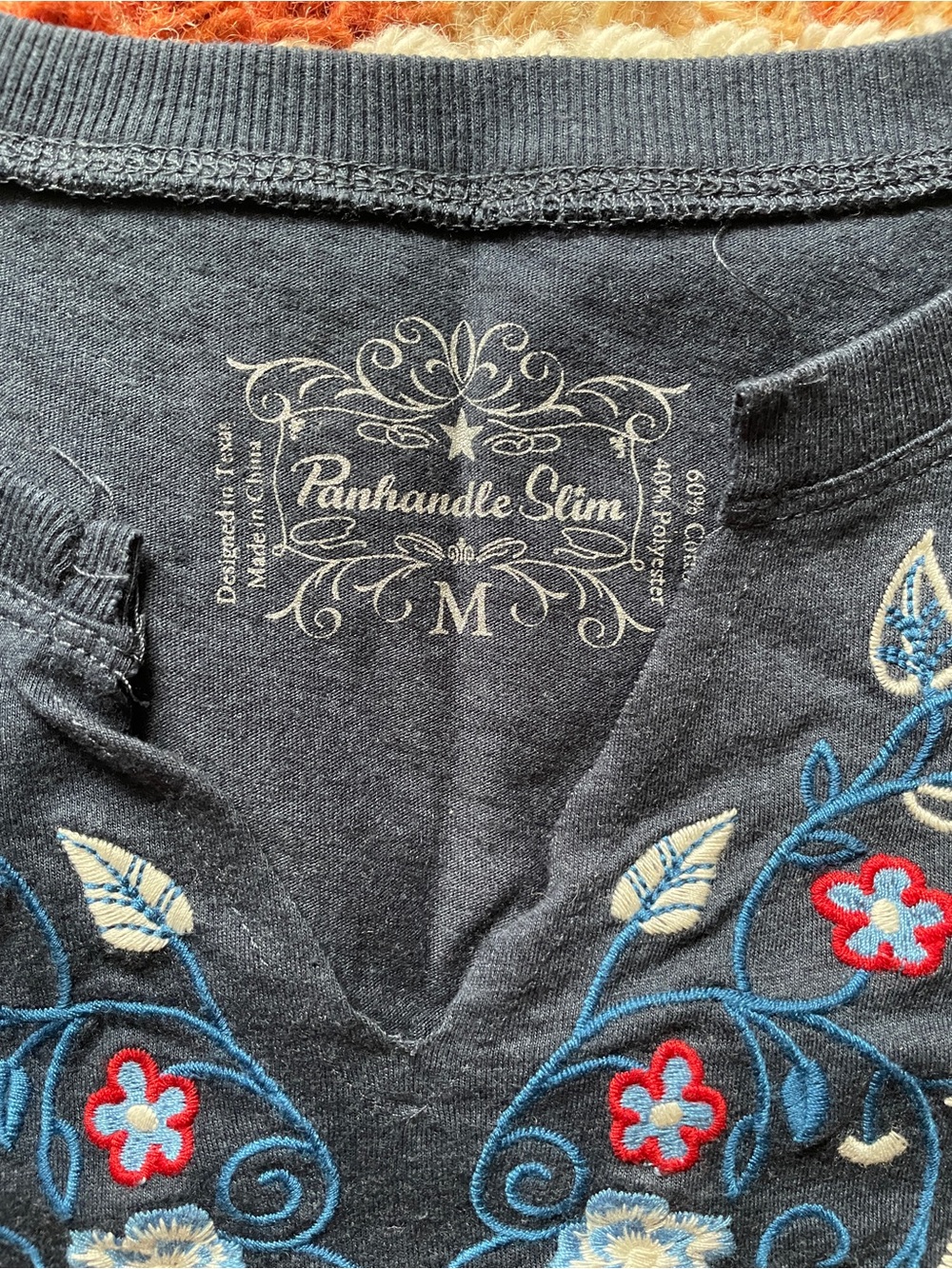 Navy Embroidered Rodeo Top - Picture 4 of 4